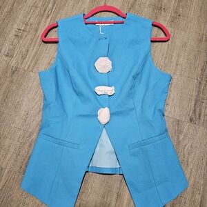 Commense Metal Detail Vest blue NWT M